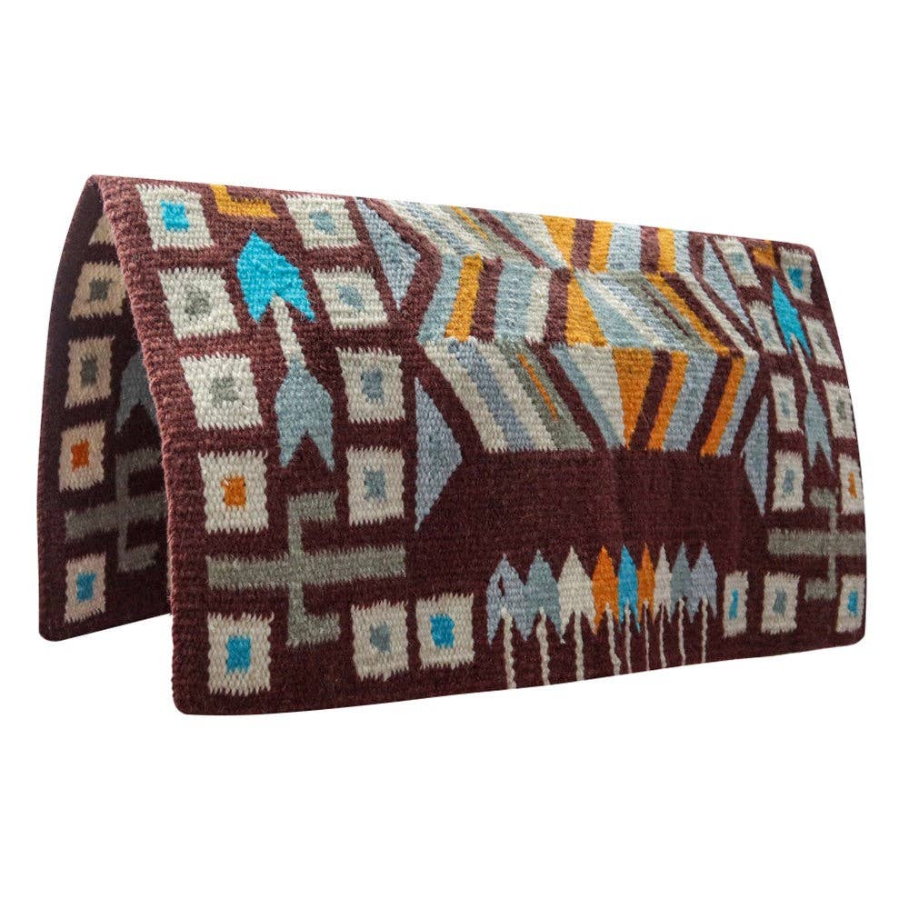 TuffRider Laramie Western Woven Saddle Blanket: Brown / 34x38