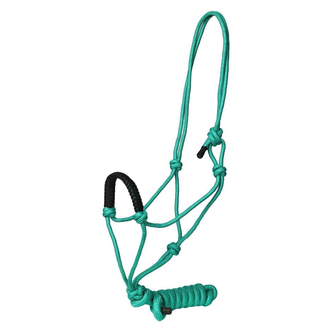TuffRider Rugged Rope Halter Braided Noseband with matching lead: Red / Horse