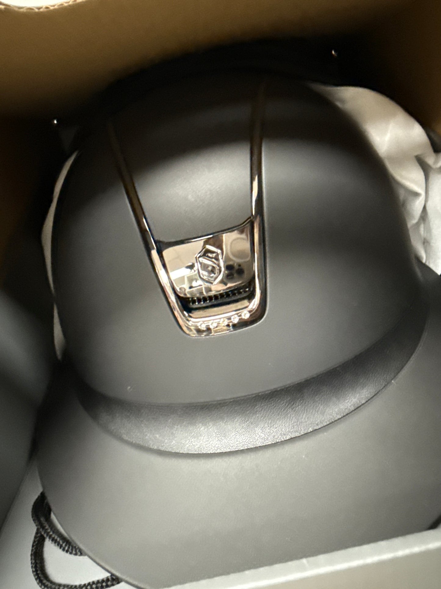 Helmet V2 Miss Matt - Matt - Black Chrome Rails & Blazon - 5 Clear Swarovski Crystal - Samshield 2.0 Custom - MSBC5