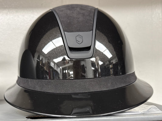 Helmet V2 Miss Glossy - Alcantara Top - Black Matt Blazon & Rails - Black Alcantara Band - Samshield 2.0 Fast Custom - MSACBM