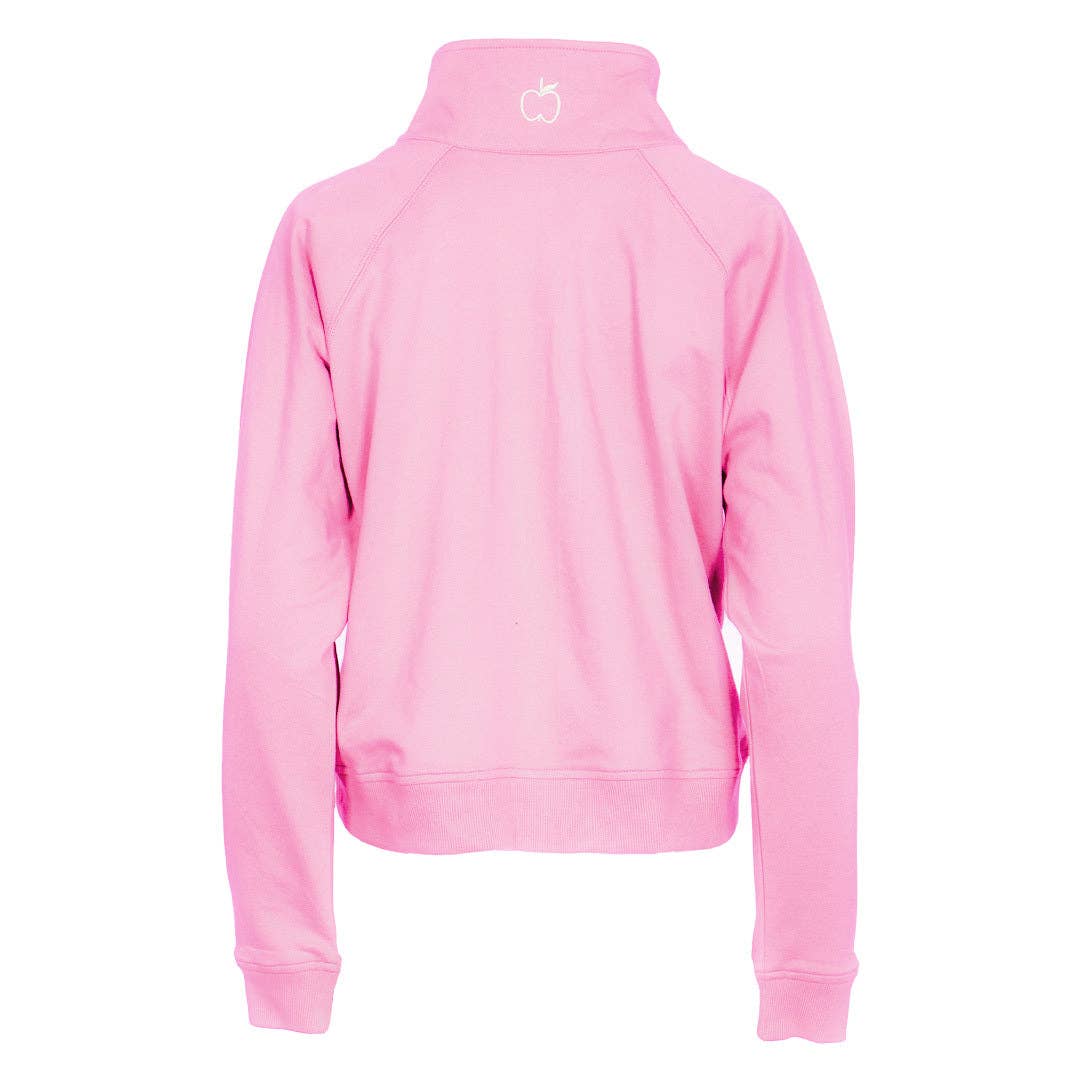 Dapplebay Crest 1/2 Zip French Terry Sweatshirt: Ballet Pink / M