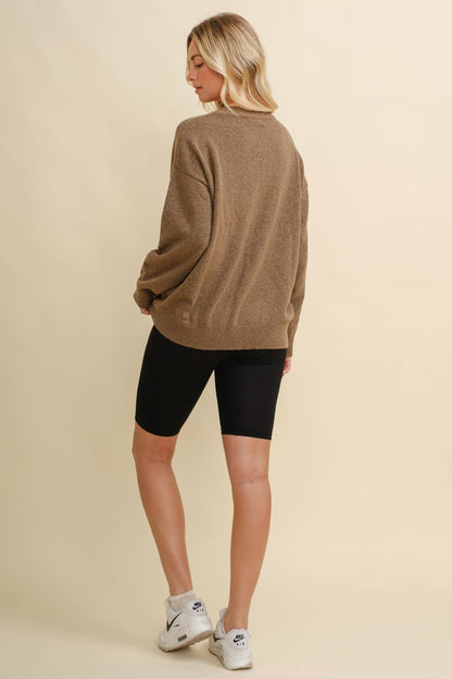 CSW13668 - HORSE SHOE PULLOVER SWEATER: Beige / L