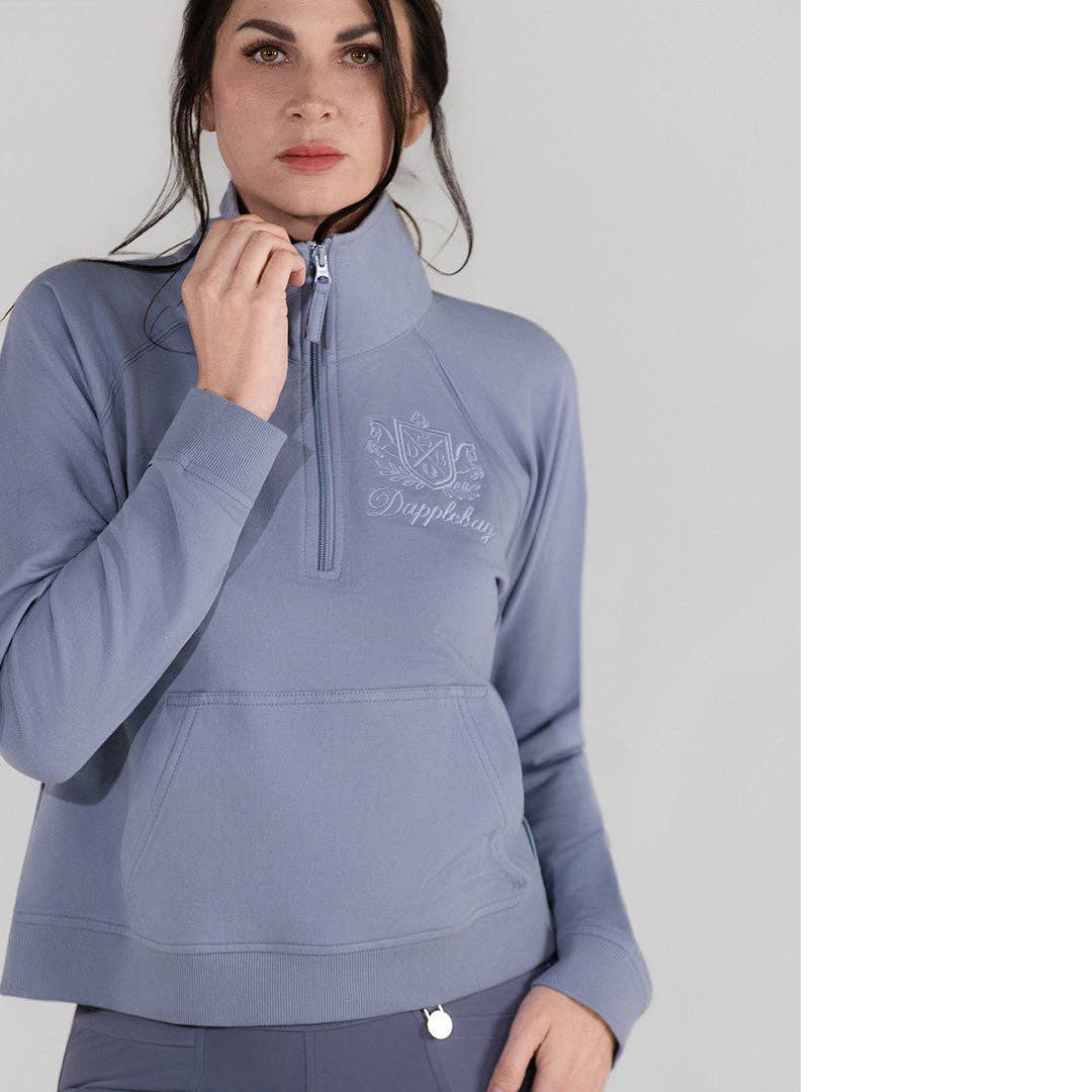 Dapplebay Crest 1/2 Zip French Terry Sweatshirt: Ballet Pink / M