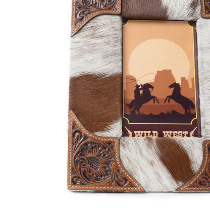 Tumbleweed Trail Photo Frame In Brown & White: Brown & White / SINGLE