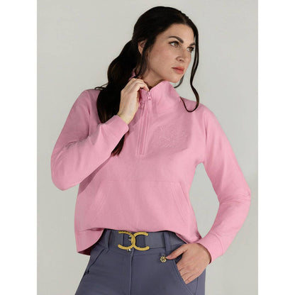 Dapplebay Crest 1/2 Zip French Terry Sweatshirt: Ballet Pink / M