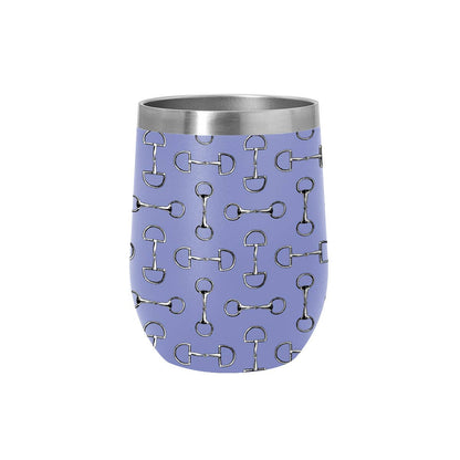 AWST Int'l 12 oz Stainless Steel Wine Tumbler-Lila Vintage Snaffle Bit: Blue / STD