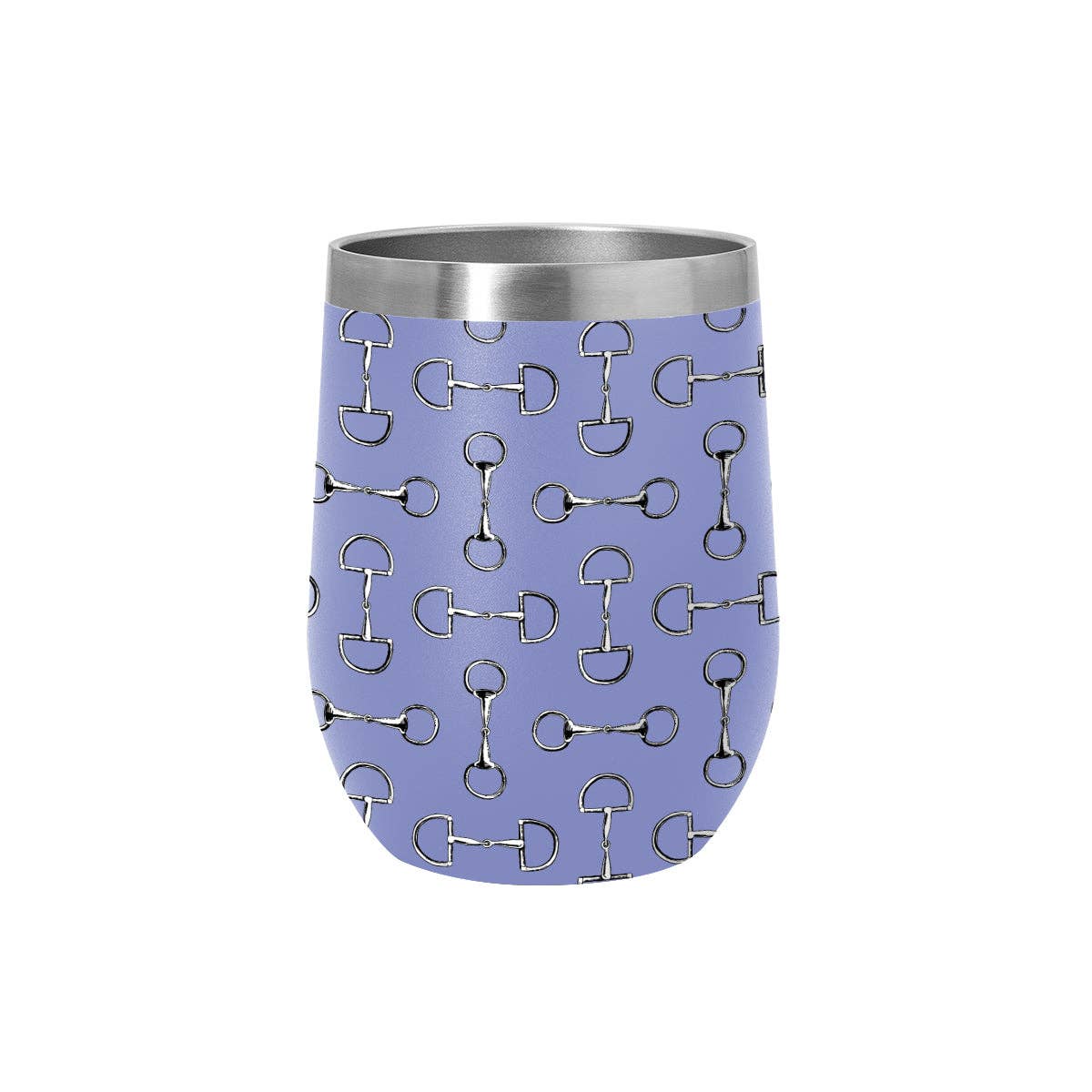 AWST Int'l 12 oz Stainless Steel Wine Tumbler-Lila Vintage Snaffle Bit: White / STD