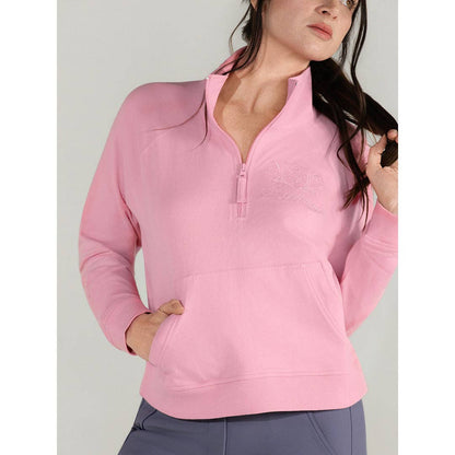 Dapplebay Crest 1/2 Zip French Terry Sweatshirt: Ballet Pink / M