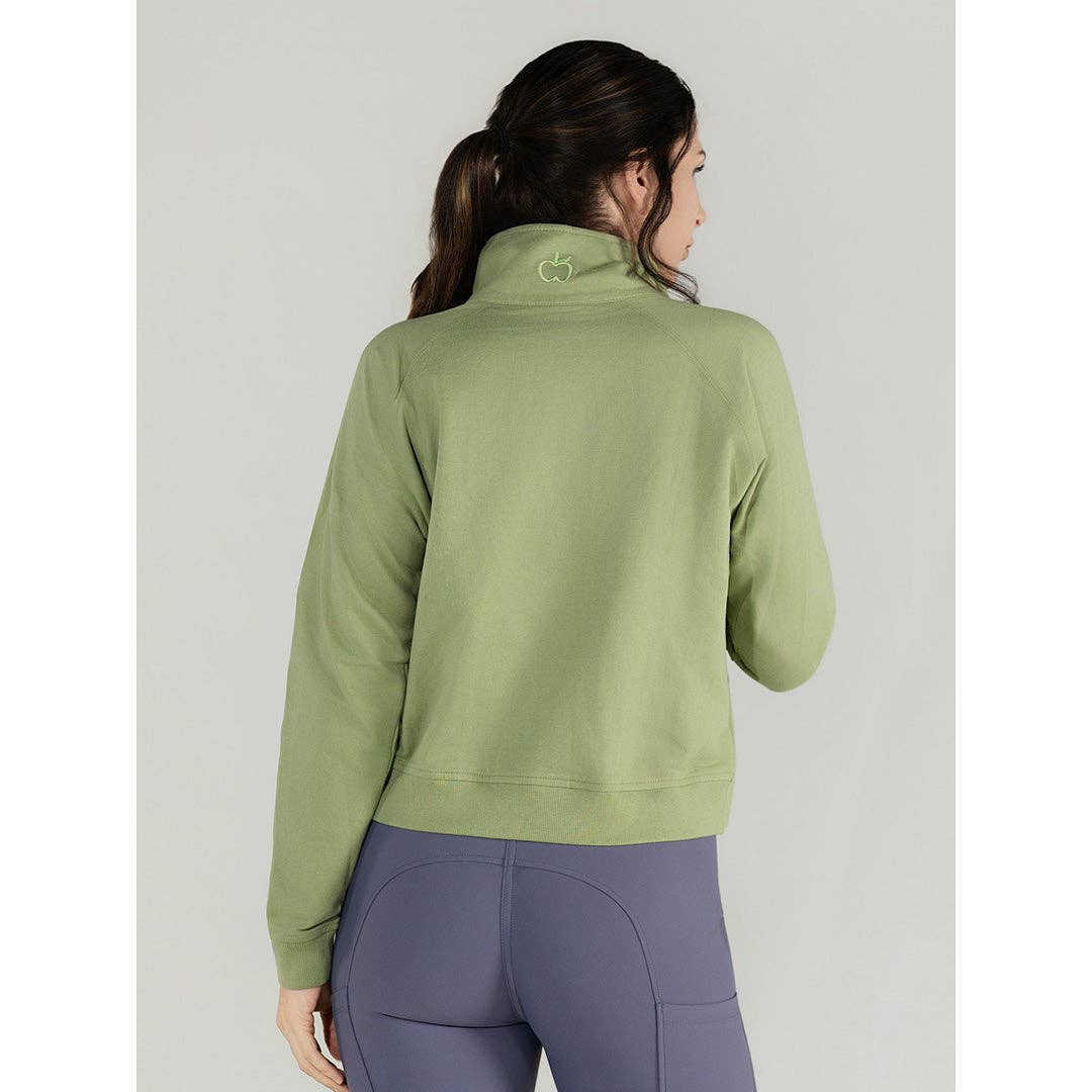 Dapplebay Crest 1/2 Zip French Terry Sweatshirt: Ballet Pink / M
