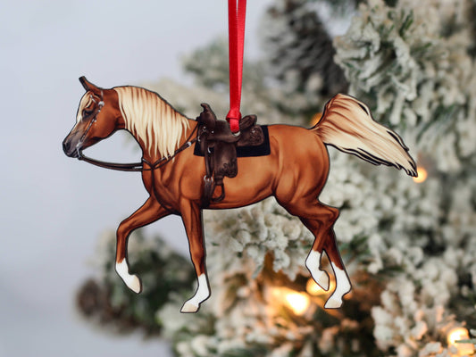Arabian Horse Ornament - Flaxen Chestnut Western Horse Art