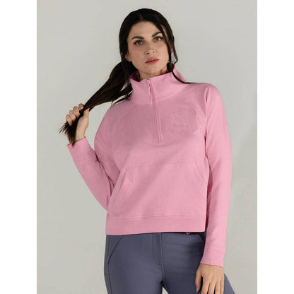 Dapplebay Crest 1/2 Zip French Terry Sweatshirt: Ballet Pink / M