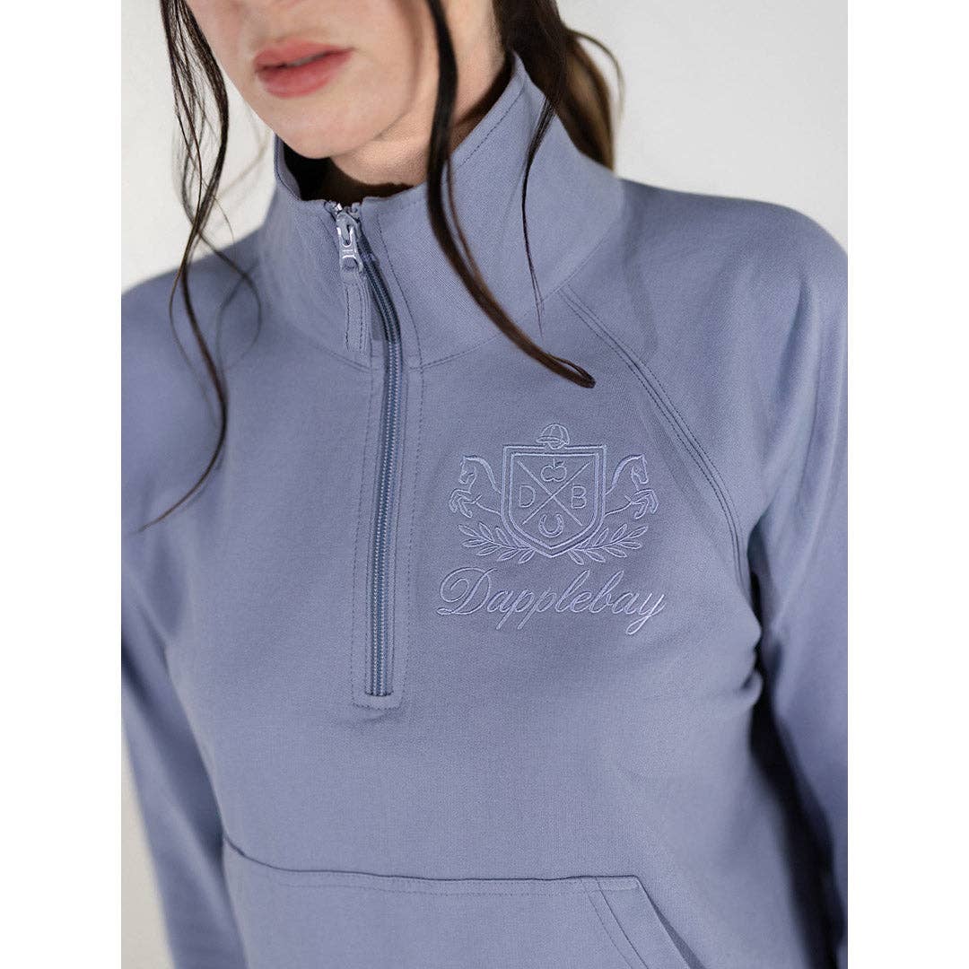 Dapplebay Crest 1/2 Zip French Terry Sweatshirt: Ballet Pink / M