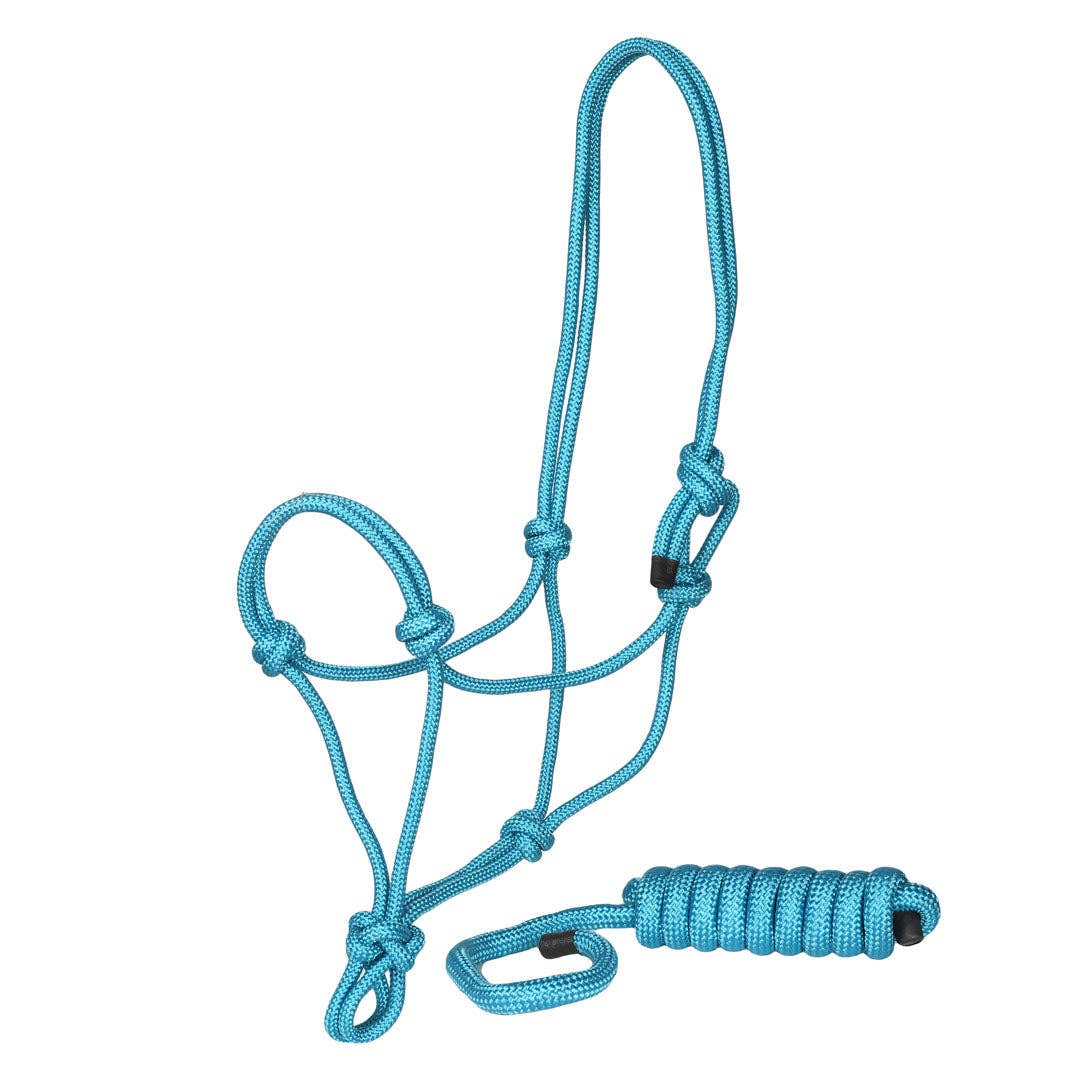 TuffRider Rugged Rope Halter with matching lead: Green / Horse