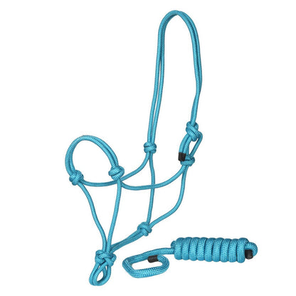 TuffRider Rugged Rope Halter with matching lead: Brown / Horse