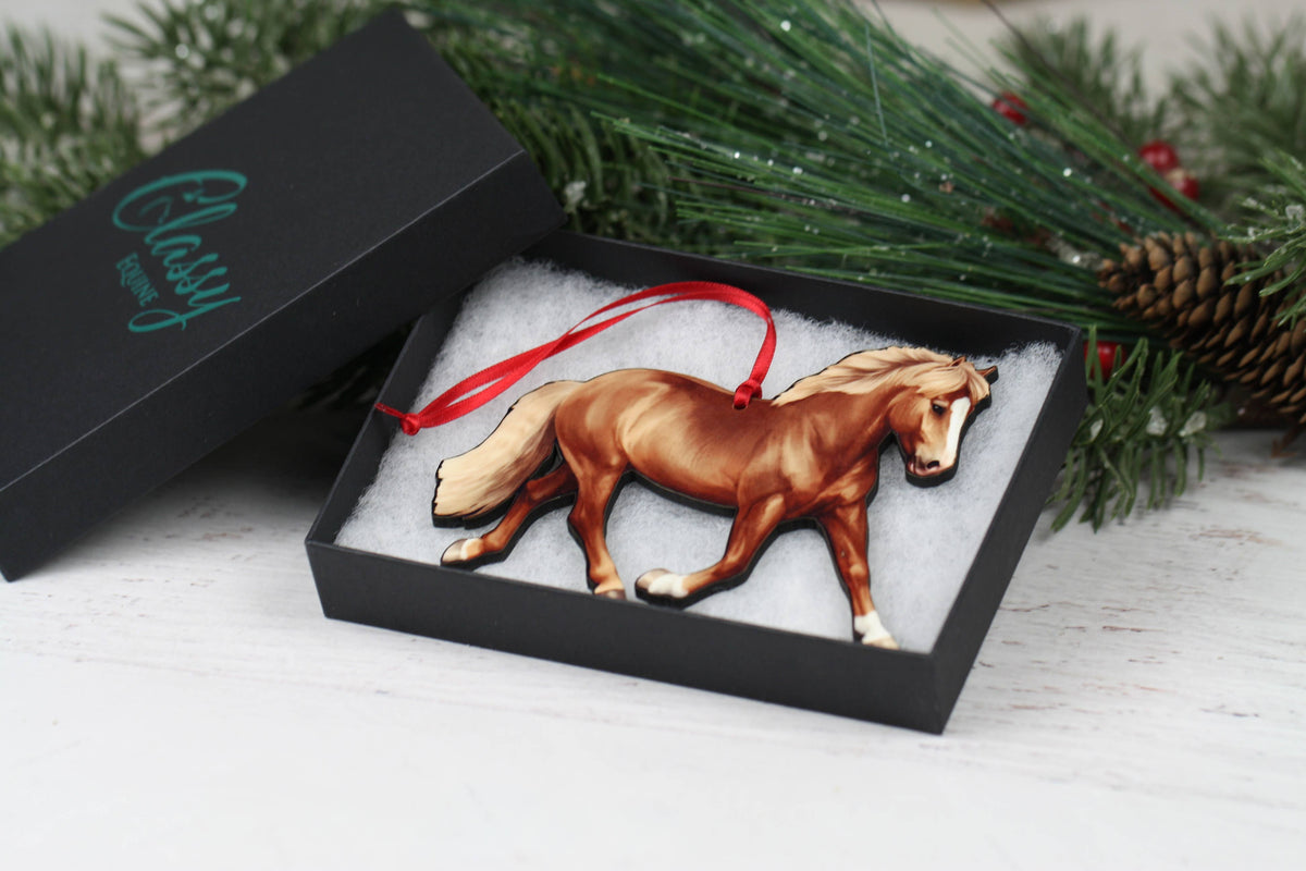 Dark Flaxen Chestnut Finnhorse Ornament Christmas Decoration