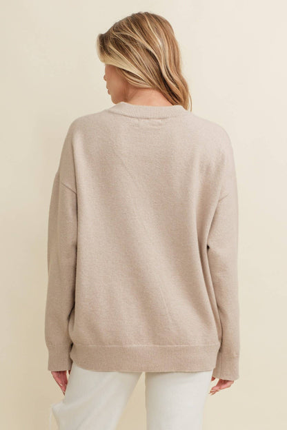 CSW13668 - HORSE SHOE PULLOVER SWEATER: Beige / M
