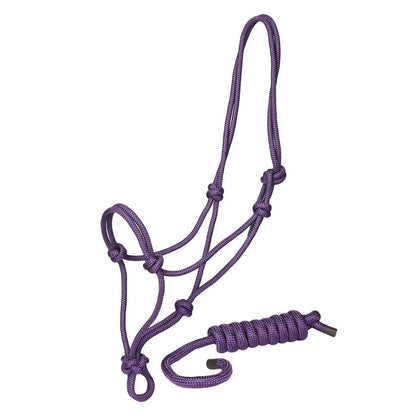 TuffRider Rugged Rope Halter with matching lead: Blue / Horse