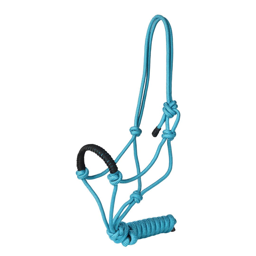 TuffRider Rugged Rope Halter Braided Noseband with matching lead: Red / Horse