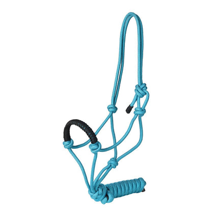 TuffRider Rugged Rope Halter Braided Noseband with matching lead: Red / Horse