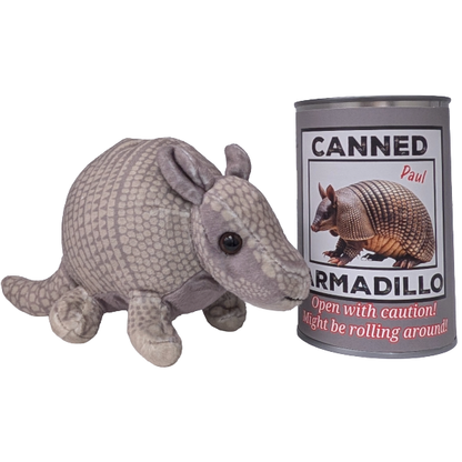 Canned Armadillo | Stuffed Animal Plush w/Funny Jokes on Can: Regular Lid