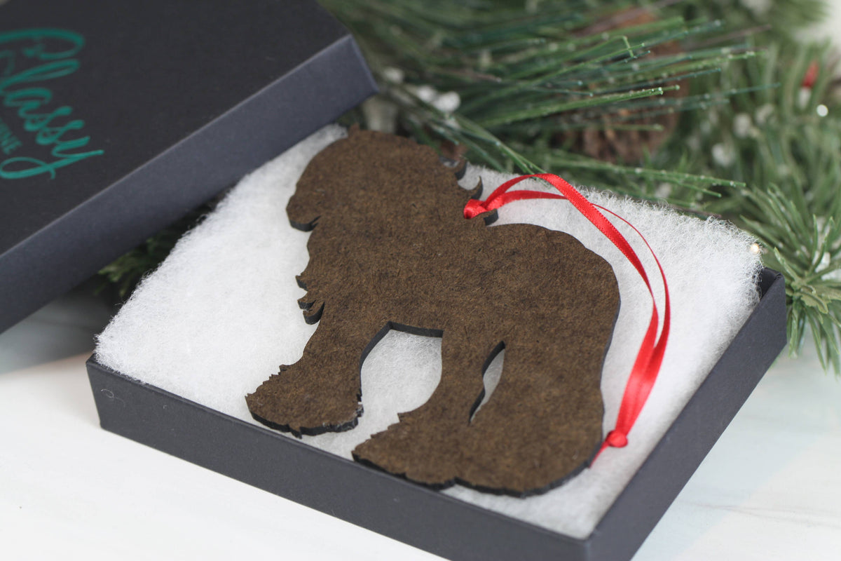 Black Tobiano Gypsy Cob Horse Christmas Ornament Decoration