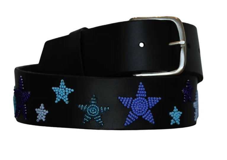 Belt TKC Indigo Stars Belt in Standard Width- The Kenyan Collection