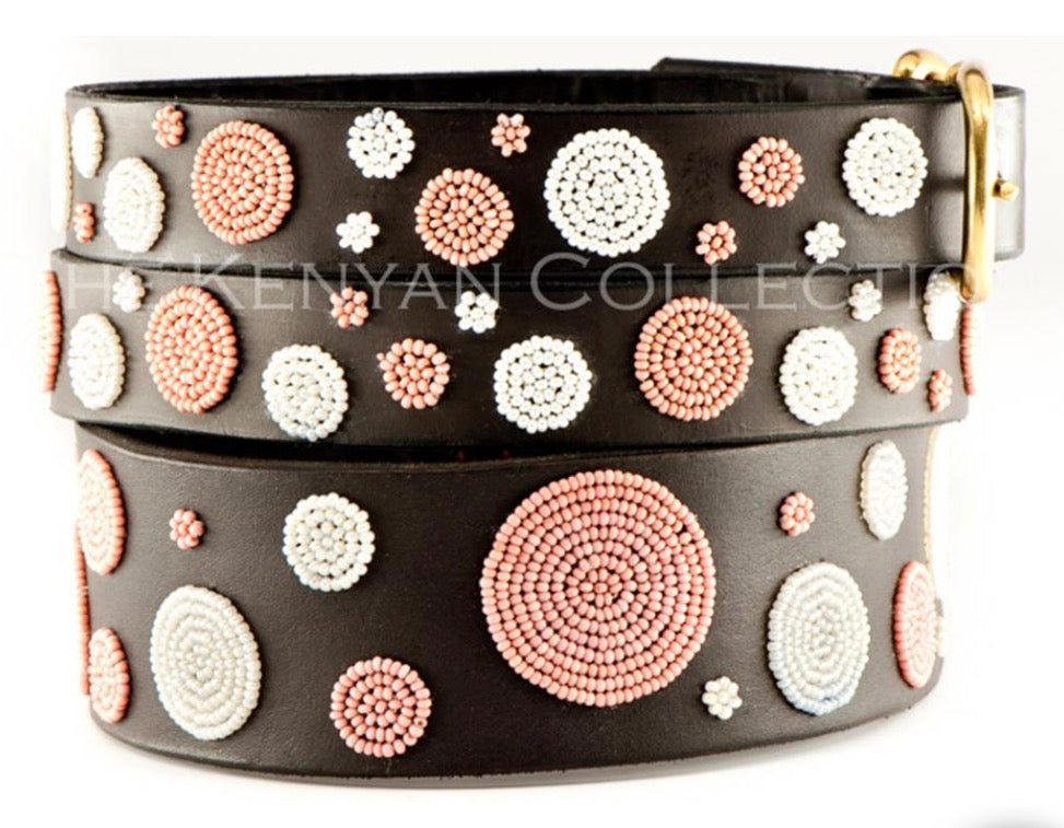 Belt TKC Pink Dots Belt in Standard Width - The Kenyan Collection