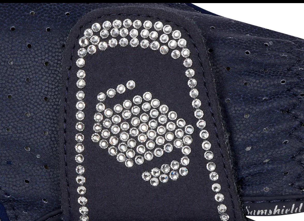 Gloves Samshield Riding Show V Skin Swarovski Jumper Riding Glove Black