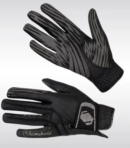 Gloves Samshield Riding Show V Skin Swarovski Jumper Riding Glove Black