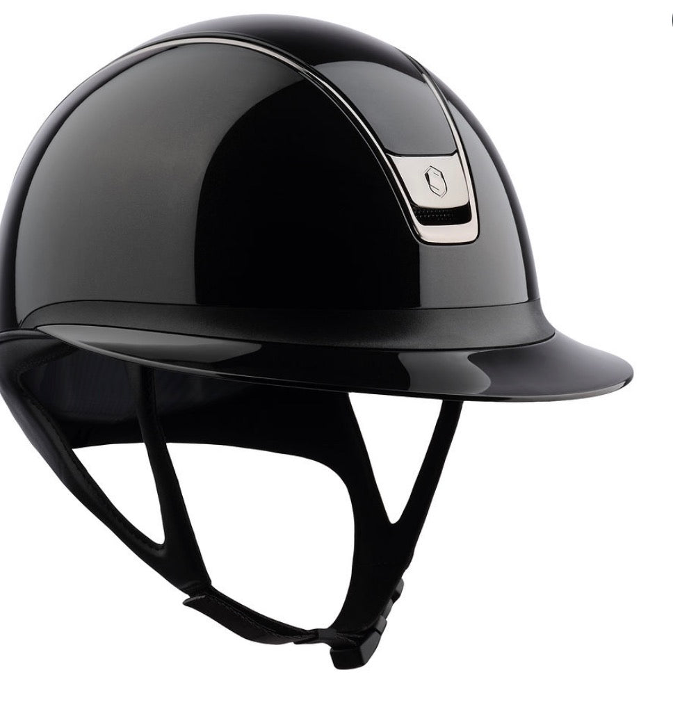 Helmet V1 Miss Glossy - Black Chrome Rails & Black Blazon - Samshield Stock 1.0- MSV1G