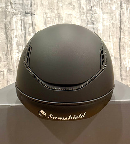 Helmet V2 Miss Matt - Matt - 356 Swarovski Crystal - 5 Jet Hemitite Darkline - Blazon Matt - Samshield Custom 2.0 - MS356M5