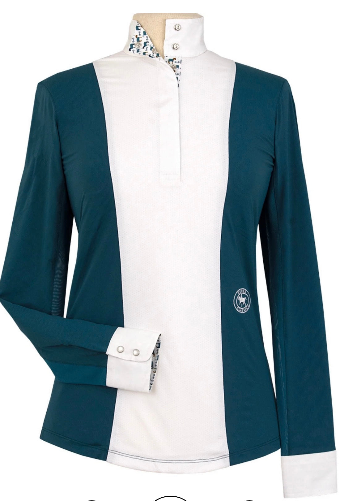 Essex Classics GIRLS  Luna II - Long Sleeve Performance Show Shirt Kids Teal