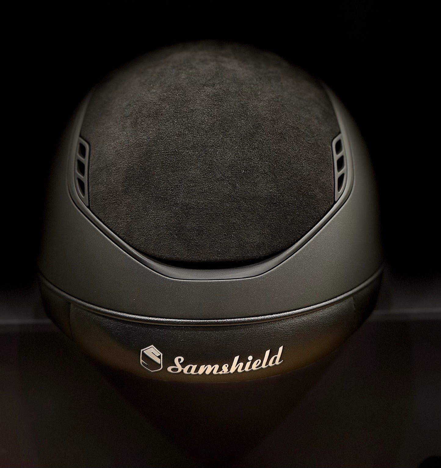 Helmet V2 Miss Matt Limited - Alcantara -  Black Matt Blazon & Rails - Black Alcantara Band - 5 Jet Hermitite Limited Swarovski Crystal - Samshield Fast Custom Limited Black #6 06 - MS2LAC5
