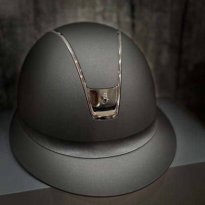 Helmet V2 Miss Matt - Matt - Black Chrome Rails & Blazon - Samshield Stock 2.0 - MSBC or MS2BC
