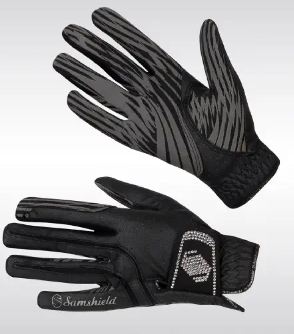 Gloves Samshield Riding Show V Skin Swarovski Jumper Riding Glove Black