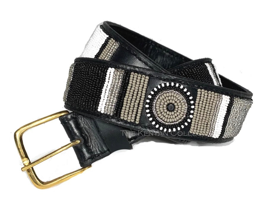 Belt TKC Ebony & Ivory Belt in Standard Width- The Kenyan Collection