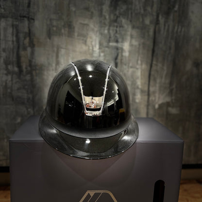 Helmet V2 Miss Glossy - Glossy - Chrome Rails & Blazon - 5 Clear Swarovski Crystal - Samshield Custom 2.0