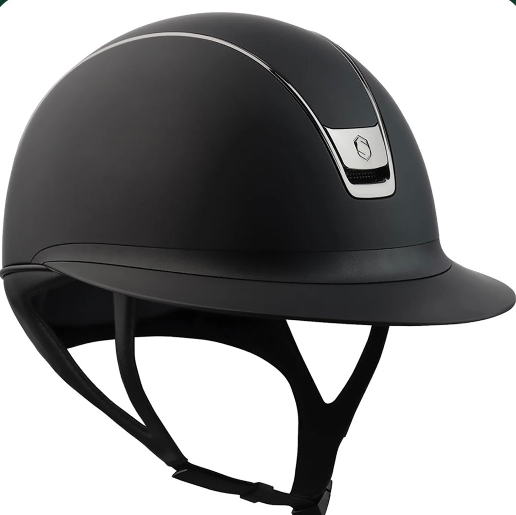 Helmet V1 Miss Matt - Black Chrome Rails & Black Blazon - Samshield 1.0 - MS1BC