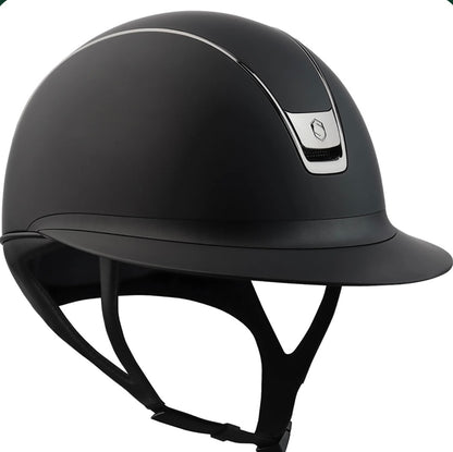 Helmet V1 Miss Matt - Black Chrome Rails & Black Blazon - Samshield 1.0 - MS1BC