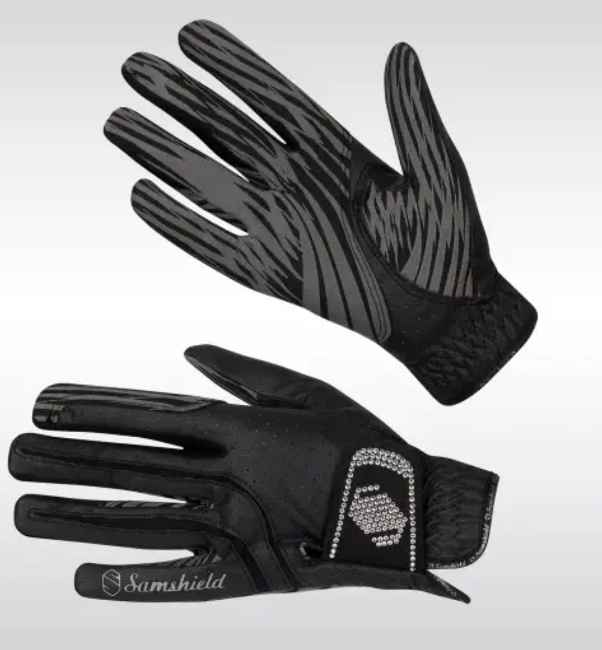 Gloves Samshield Riding Show V Skin Swarovski Jumper Riding Glove Black