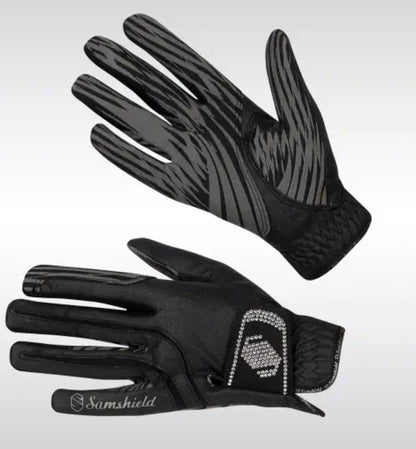 Gloves Samshield Riding Show V Skin Swarovski Jumper Riding Glove Black
