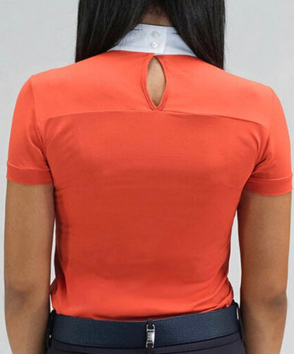 For Horses Emie Short Sleeve Show Shirt Tangerine