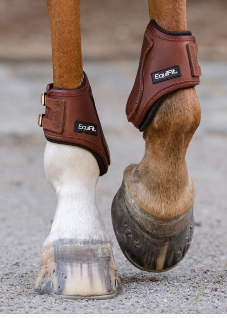 EQUIFIT T-Boot Luxe™ Hind Boot - ImpacTeq® Liner - Leather Equitation Brown Ankle Buckle