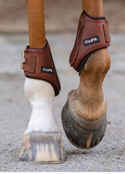 EQUIFIT T-Boot Luxe™ Hind Boot - ImpacTeq® Liner - Leather Equitation Brown Ankle Buckle