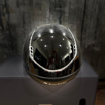 Helmet V2 Miss Glossy - Glossy - Chrome Rails & Blazon - 5 Clear Swarovski Crystal - Samshield Custom 2.0