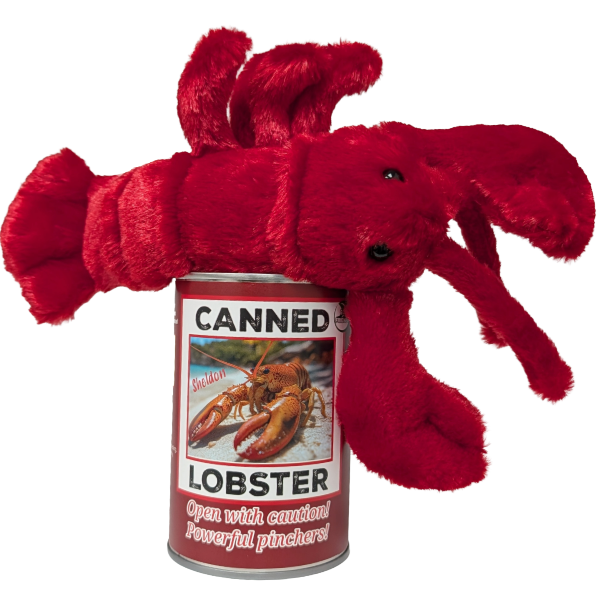 Sheldon the Canned Lobster - Eco-Friendly Plush w/Jokes: Regular Lid