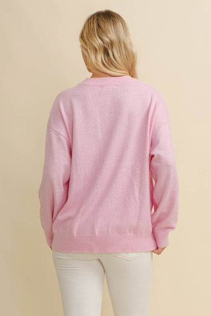 CSW13668 - HORSE SHOE PULLOVER SWEATER: Beige / S
