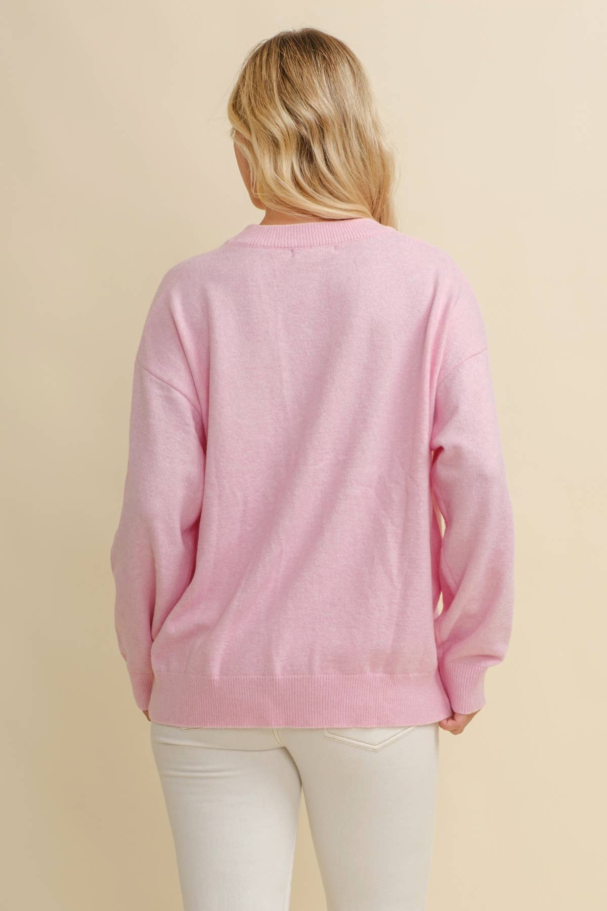 CSW13668 - HORSE SHOE PULLOVER SWEATER: Beige / M