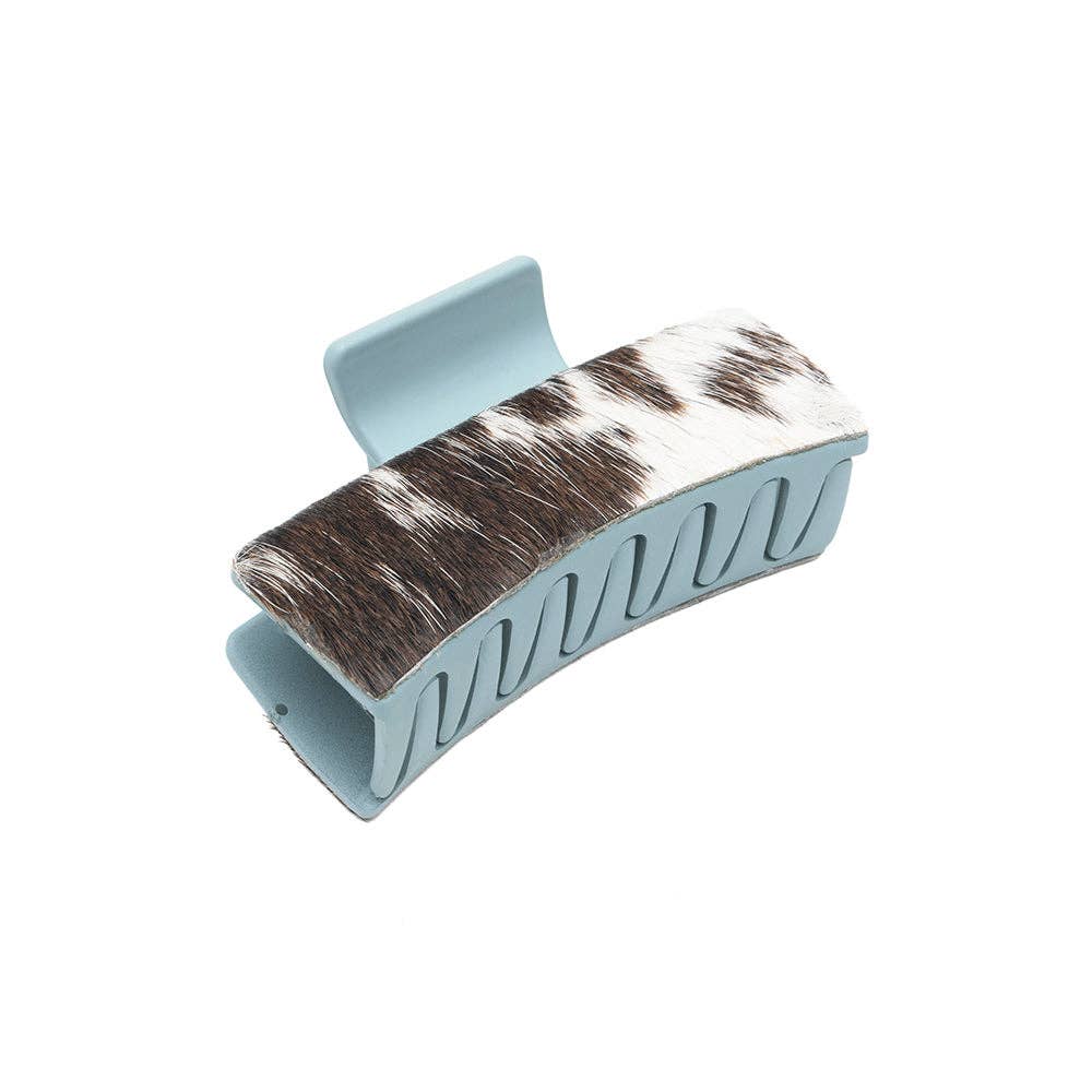 Cactus Bloom Ridge Hair Comb Clip: Black & White