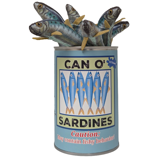 Can O' Sardines | Fish Stuffed Animal Plush w/Funny Jokes: Regular Lid